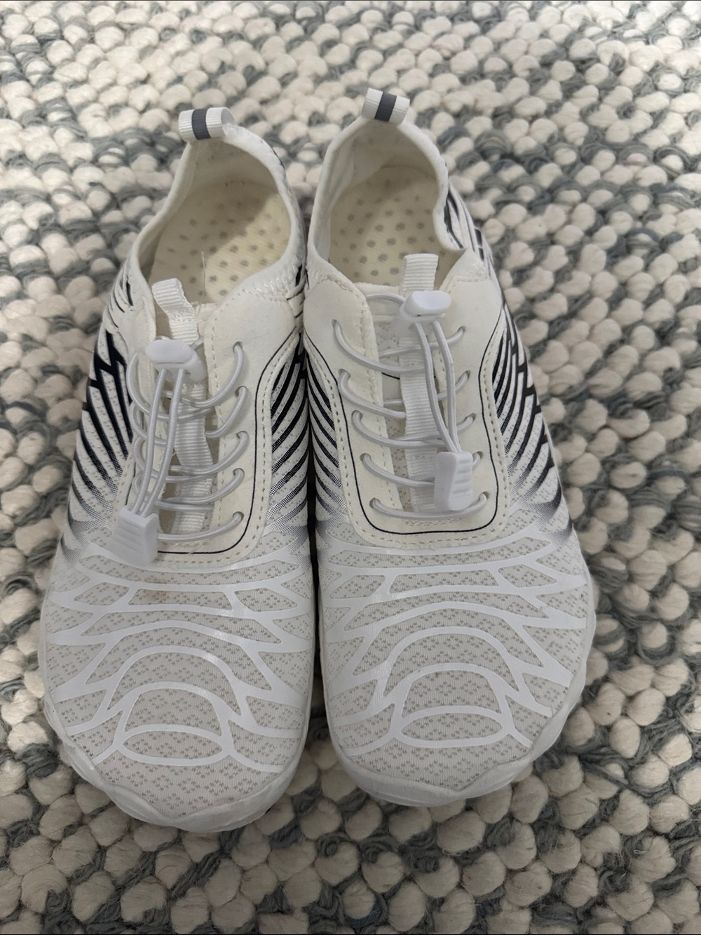 White Slip-On therapeutic barefoot Shoes with Black Accents